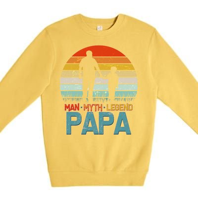 Vintage Man Myth Legend Papa Premium Crewneck Sweatshirt