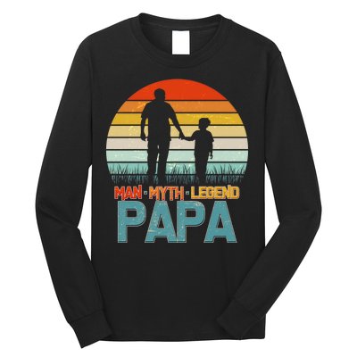 Vintage Man Myth Legend Papa Long Sleeve Shirt