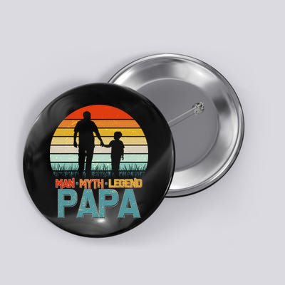 Vintage Man Myth Legend Papa Button