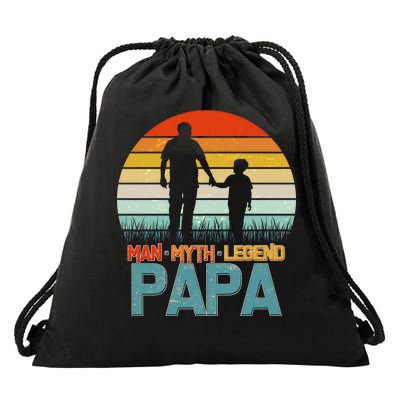 Vintage Man Myth Legend Papa Drawstring Bag