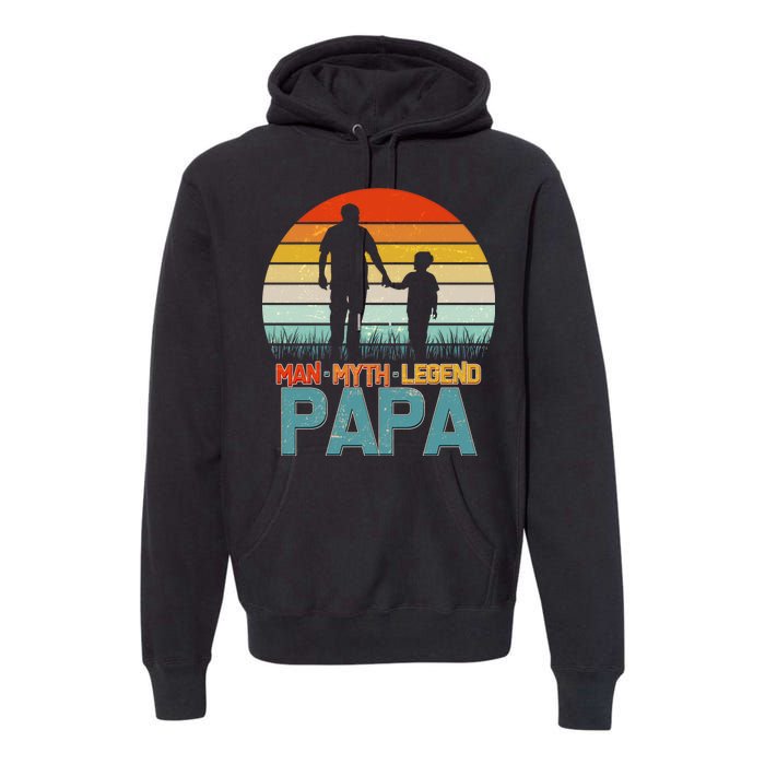 Vintage Man Myth Legend Papa Premium Hoodie