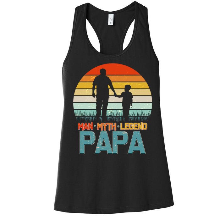 Vintage Man Myth Legend Papa Women's Racerback Tank