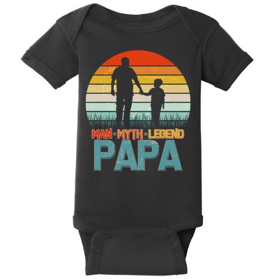 Vintage Man Myth Legend Papa Baby Bodysuit