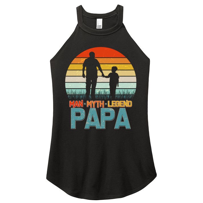 Vintage Man Myth Legend Papa Women's Perfect Tri Rocker Tank