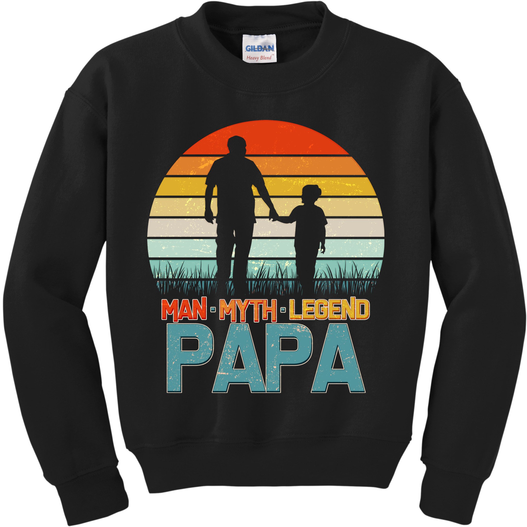 Vintage Man Myth Legend Papa Kids Sweatshirt