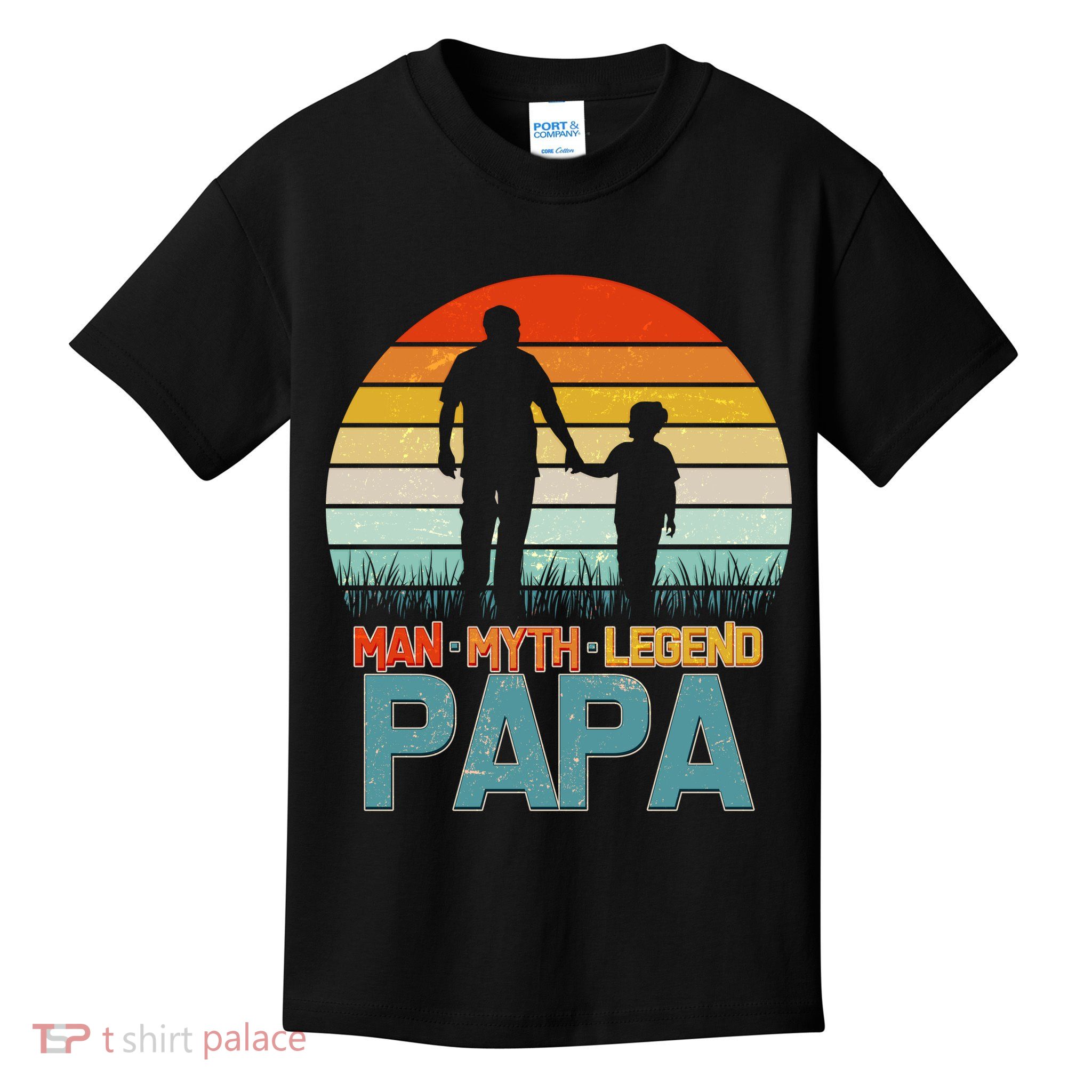 Vintage Man Myth Legend Papa Kids T-Shirt