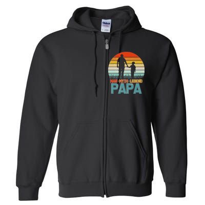 Vintage Man Myth Legend Papa Full Zip Hoodie