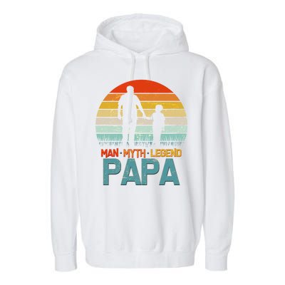 Vintage Man Myth Legend Papa Garment-Dyed Fleece Hoodie