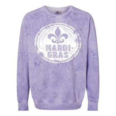 Vintage Mardi Gras New Orleans Logo Colorblast Crewneck Sweatshirt