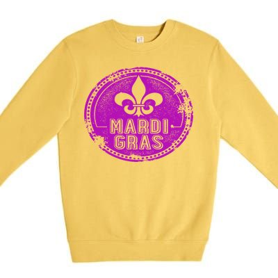 Vintage Mardi Gras New Orleans Logo Premium Crewneck Sweatshirt