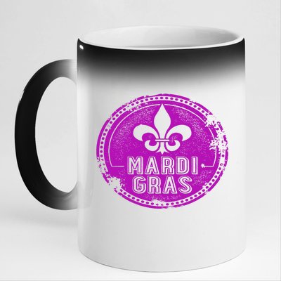 Vintage Mardi Gras New Orleans Logo 11oz Black Color Changing Mug