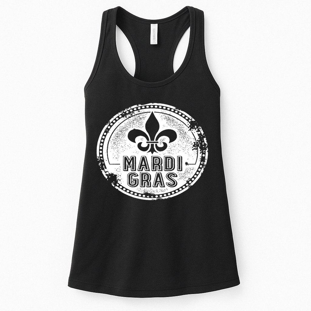 Vintage Mardi Gras New Orleans Logo Womens Tank Top