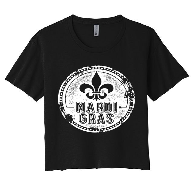 Vintage Mardi Gras New Orleans Logo Crop Top