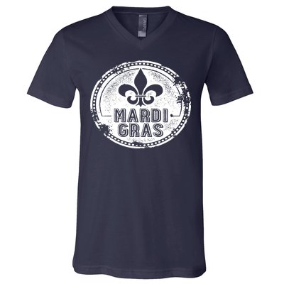 Vintage Mardi Gras New Orleans Logo V-Neck T-Shirt