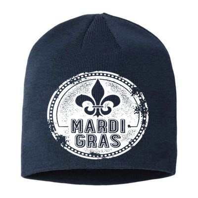 Vintage Mardi Gras New Orleans Logo Sustainable Beanie