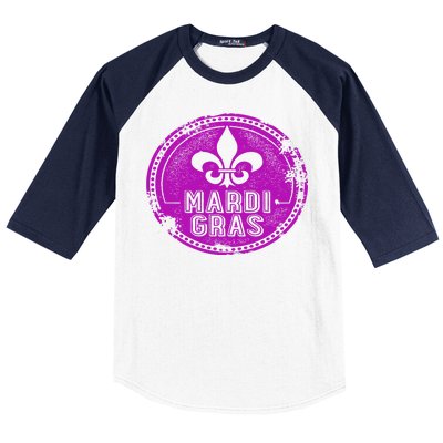 Vintage Mardi Gras New Orleans Logo Baseball Sleeve Shirt