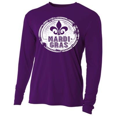 Vintage Mardi Gras New Orleans Logo Cooling Performance Long Sleeve Crew