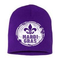 Vintage Mardi Gras New Orleans Logo Short Acrylic Beanie