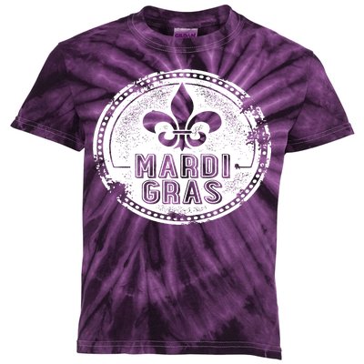 Vintage Mardi Gras New Orleans Logo Kids Tie-Dye T-Shirt