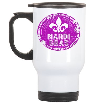 Vintage Mardi Gras New Orleans Logo Stainless Steel Travel Mug