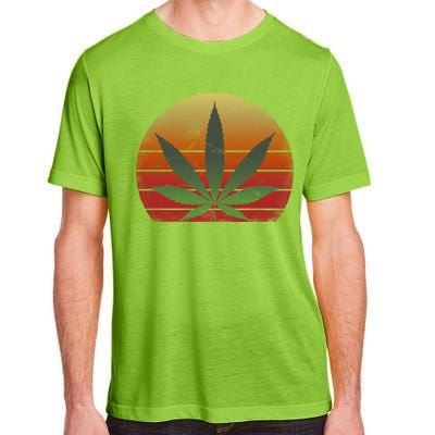 Vintage Marijuana Weed Sunset Adult ChromaSoft Performance T-Shirt