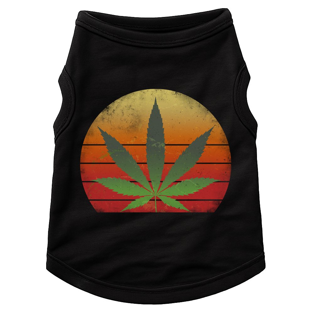 Vintage Marijuana Weed Sunset Doggie Tank