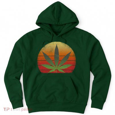 Vintage Marijuana Weed Sunset Hoodie