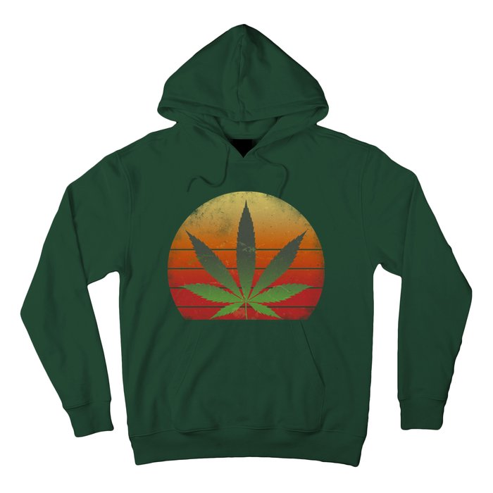 Vintage Marijuana Weed Sunset Hoodie