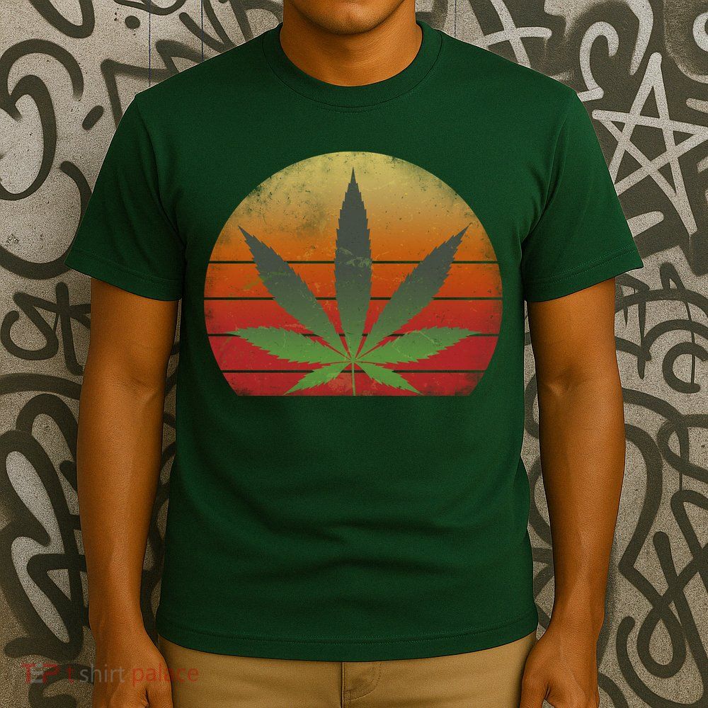 Vintage Marijuana Weed Sunset T-Shirt