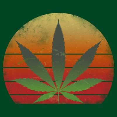 Vintage Marijuana Weed Sunset T-Shirt