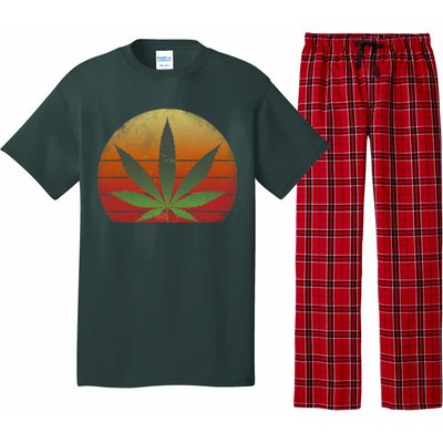 Vintage Marijuana Weed Sunset Pajama Set