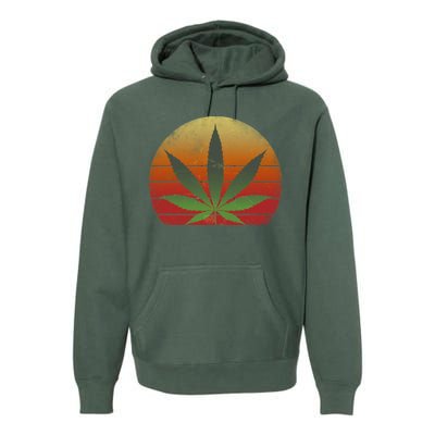 Vintage Marijuana Weed Sunset Premium Hoodie