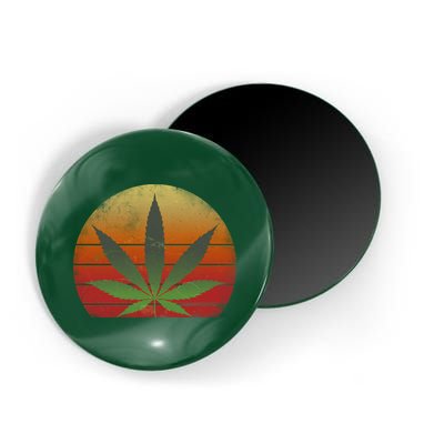 Vintage Marijuana Weed Sunset Magnet
