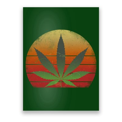 Vintage Marijuana Weed Sunset Poster