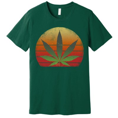 Vintage Marijuana Weed Sunset Premium T-Shirt