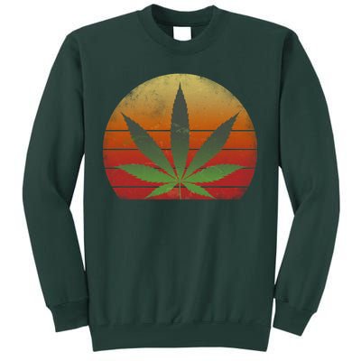 Vintage Marijuana Weed Sunset Tall Sweatshirt