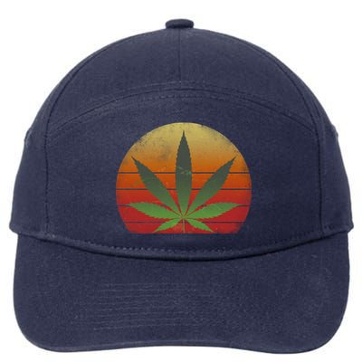 Vintage Marijuana Weed Sunset 7-Panel Snapback Hat