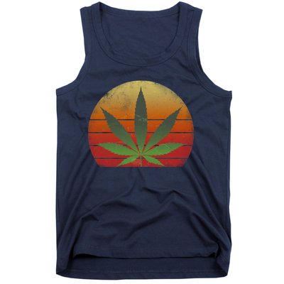 Vintage Marijuana Weed Sunset Tank Top