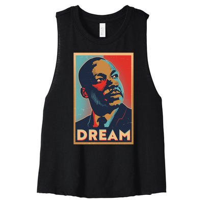 Vintage Martin Luther King Jr MLK Dream Poster Women's Racerback Cropped Tank