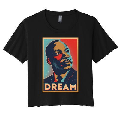 Vintage Martin Luther King Jr MLK Dream Poster Women's Crop Top Tee