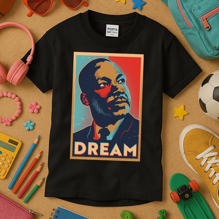 Vintage Martin Luther King Jr MLK Dream Poster Kids T-Shirt