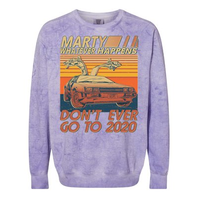 Vintage Marty Whatever Happens Don't Ever Go To 2020 Colorblast Crewneck Sweatshirt