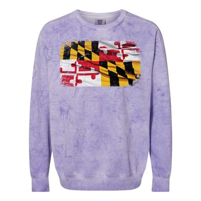 Vintage Maryland Flag Colorblast Crewneck Sweatshirt