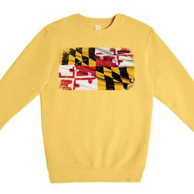 Vintage Maryland Flag Premium Crewneck Sweatshirt