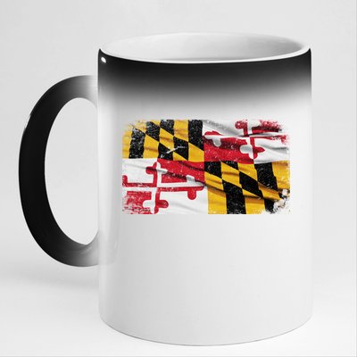 Vintage Maryland Flag 11oz Black Color Changing Mug