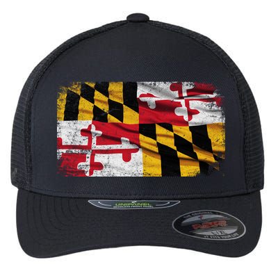 Vintage Maryland Flag Flexfit Unipanel Trucker Cap