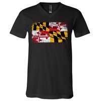 Vintage Maryland Flag V-Neck T-Shirt