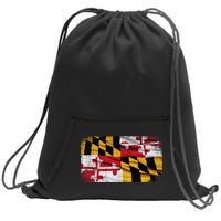 Vintage Maryland Flag Sweatshirt Cinch Pack Bag