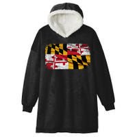 Vintage Maryland Flag Hooded Wearable Blanket