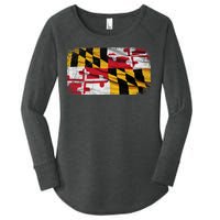 Vintage Maryland Flag Women's Perfect Tri Tunic Long Sleeve Shirt